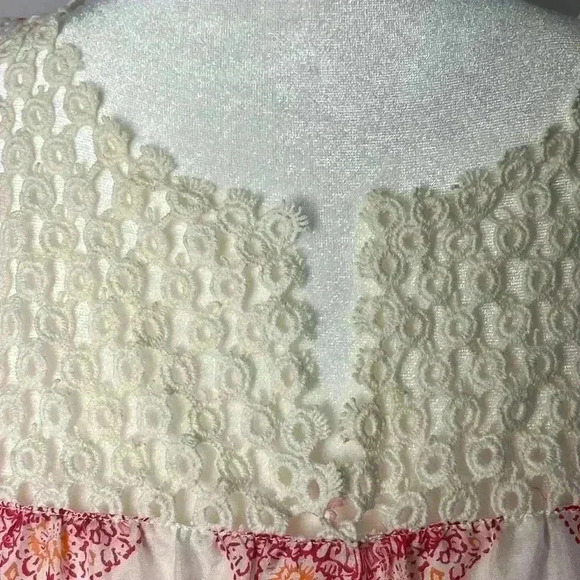 Calypso St. Barth for Target 100% Silk 3/4 Sleeve Crochet Top Size Medium - Picture 3 of 8